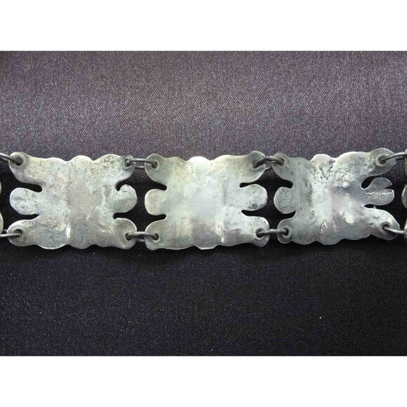 Estate Mexico Sterling Silver Concho Link Belt 29\